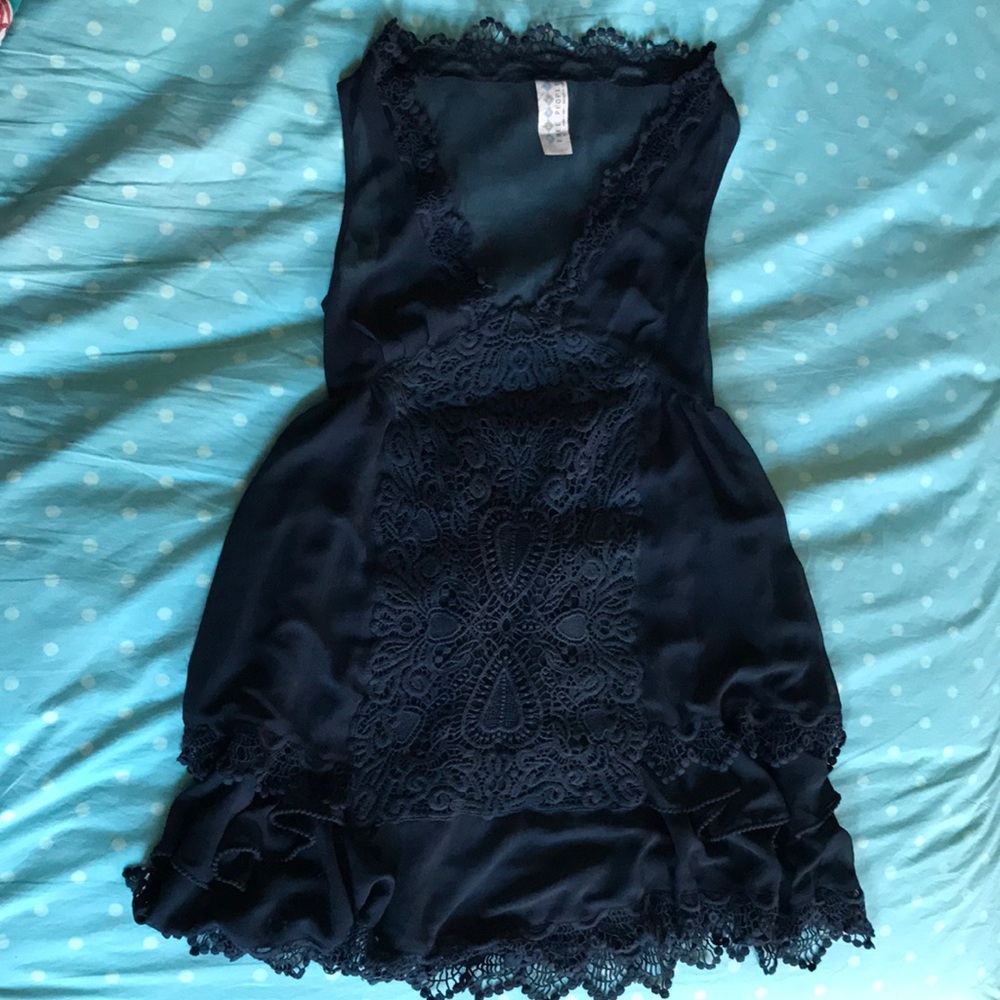 Free People Navy Lace Midi Dress
